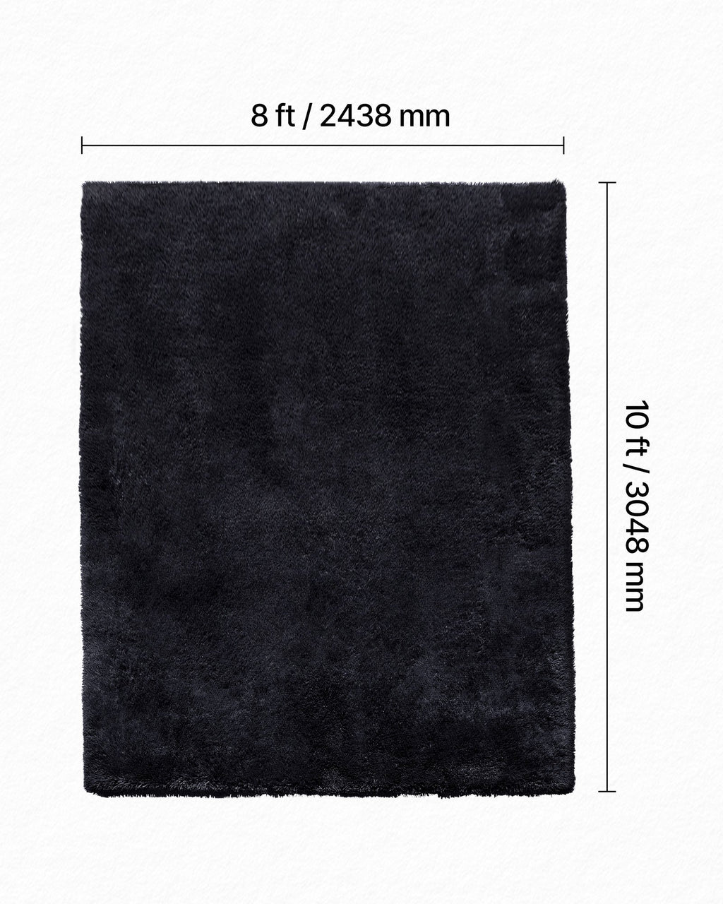 Indoor Plush Area Rugs, 8 X 10 Ft Soft Plush Carpet, Furry Shag Area Rugs For Living Room, Bedroom, Sunroom, Modern Home Decor Aesthetic, Non-Shedding, Non-Woven, Slip-Resistant, Black