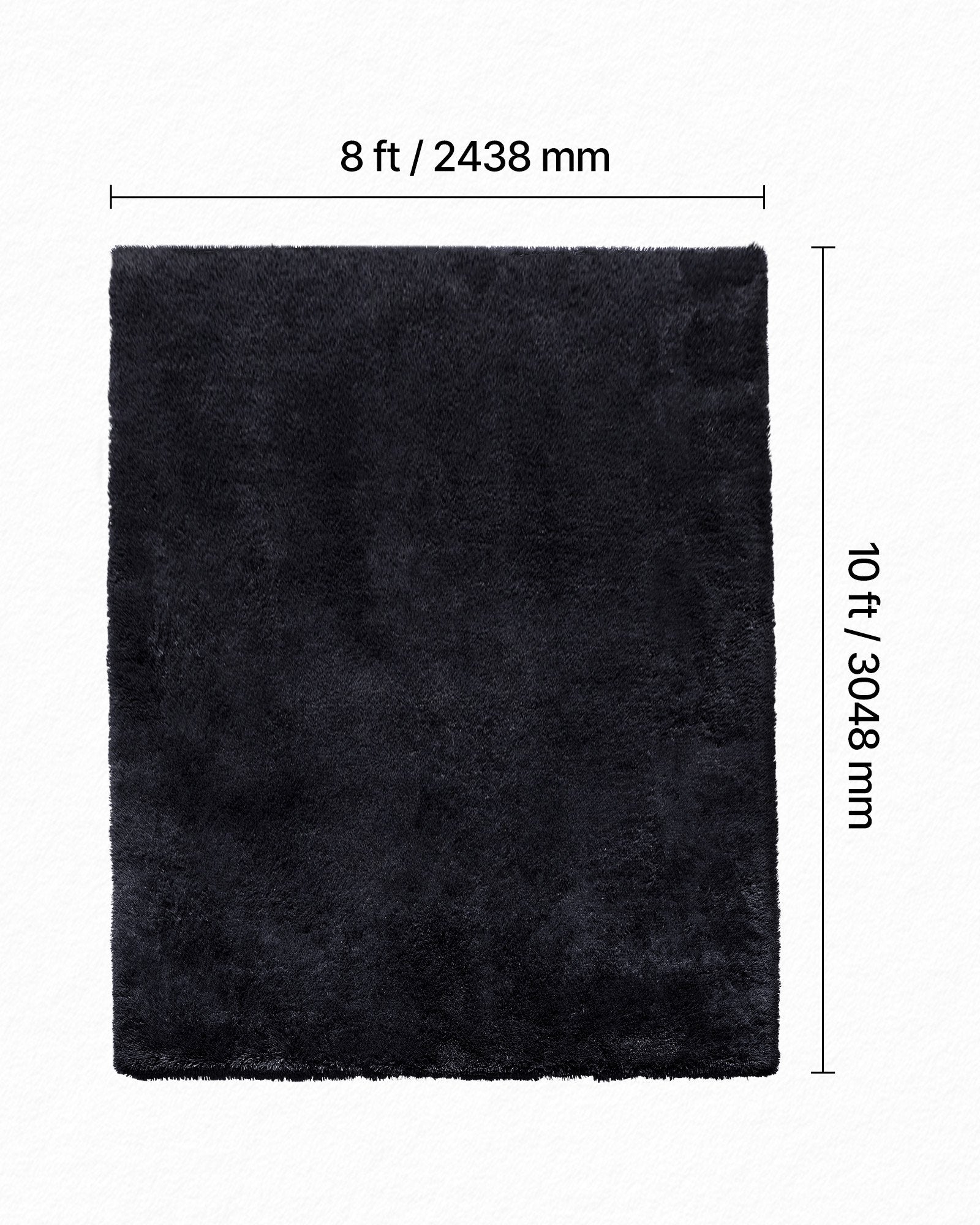 Indoor Plush Area Rugs, 8 X 10 Ft Soft Plush Carpet, Furry Shag Area Rugs For Living Room, Bedroom, Sunroom, Modern Home Decor Aesthetic, Non-Shedding, Non-Woven, Slip-Resistant, Black
