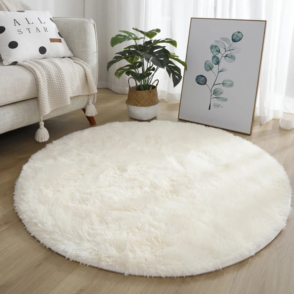 1pc home Rugs Large Shaggy Rug 40/60/80cm Super Soft Round Mat Living Room Bedroom Carpet Multi Color Select For Home Decor