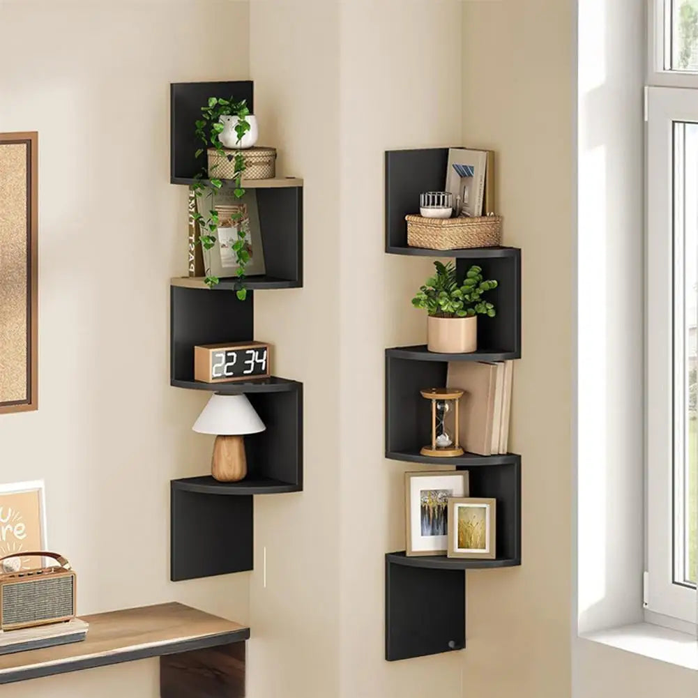Corner Wall Shelf Wall-mounted Storage Shelf Modern Radial Wall Mount Corner Shelves for Home Office Room Decoration