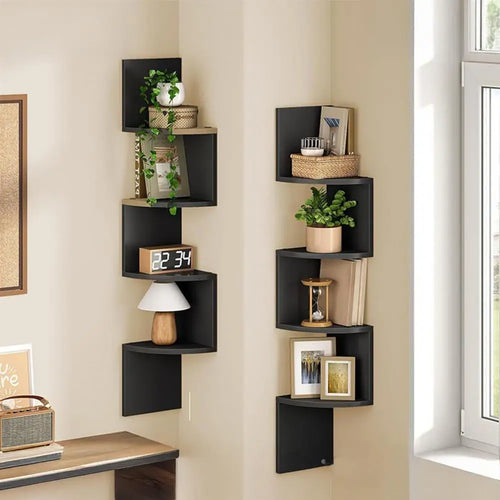 Corner Wall Shelf Wall-mounted Storage Shelf Modern Radial Wall Mount Corner Shelves for Home Office Room Decoration