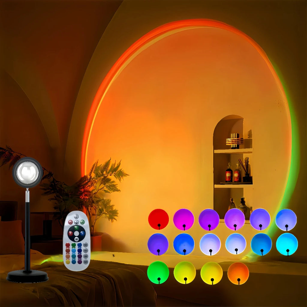 Sunset Lamp with Remote, 16 Colors Multicolor Changing LED Night Light, Photography Selfie Party, Decor Xmas Gifts for Women