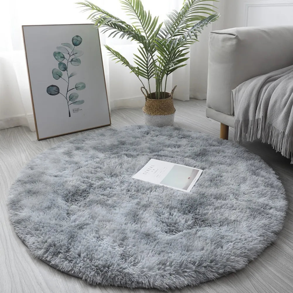 Cute Non-slip Round Soft Shaggy Rug Modern Round Rugs For Kids Bedroom Fluffie Shaggy Round Rugs For Baby Room Decoration Salon