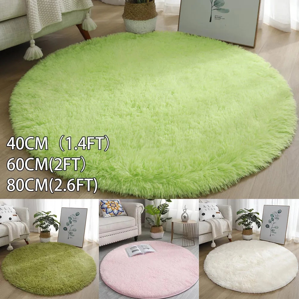 1pc home Rugs Large Shaggy Rug 40/60/80cm Super Soft Round Mat Living Room Bedroom Carpet Multi Color Select For Home Decor