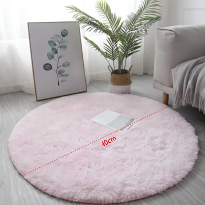 Cute Non-slip Round Soft Shaggy Rug Modern Round Rugs For Kids Bedroom Fluffie Shaggy Round Rugs For Baby Room Decoration Salon