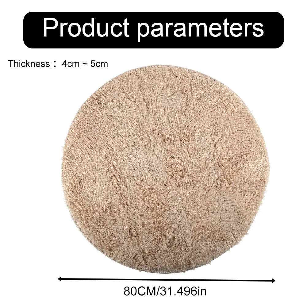 1pc home Rugs Large Shaggy Rug 40/60/80cm Super Soft Round Mat Living Room Bedroom Carpet Multi Color Select For Home Decor