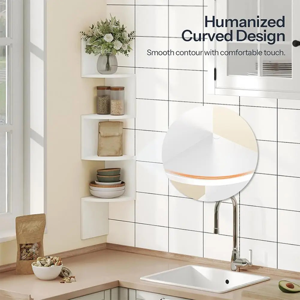 Corner Wall Shelf Wall-mounted Storage Shelf Modern Radial Wall Mount Corner Shelves for Home Office Room Decoration