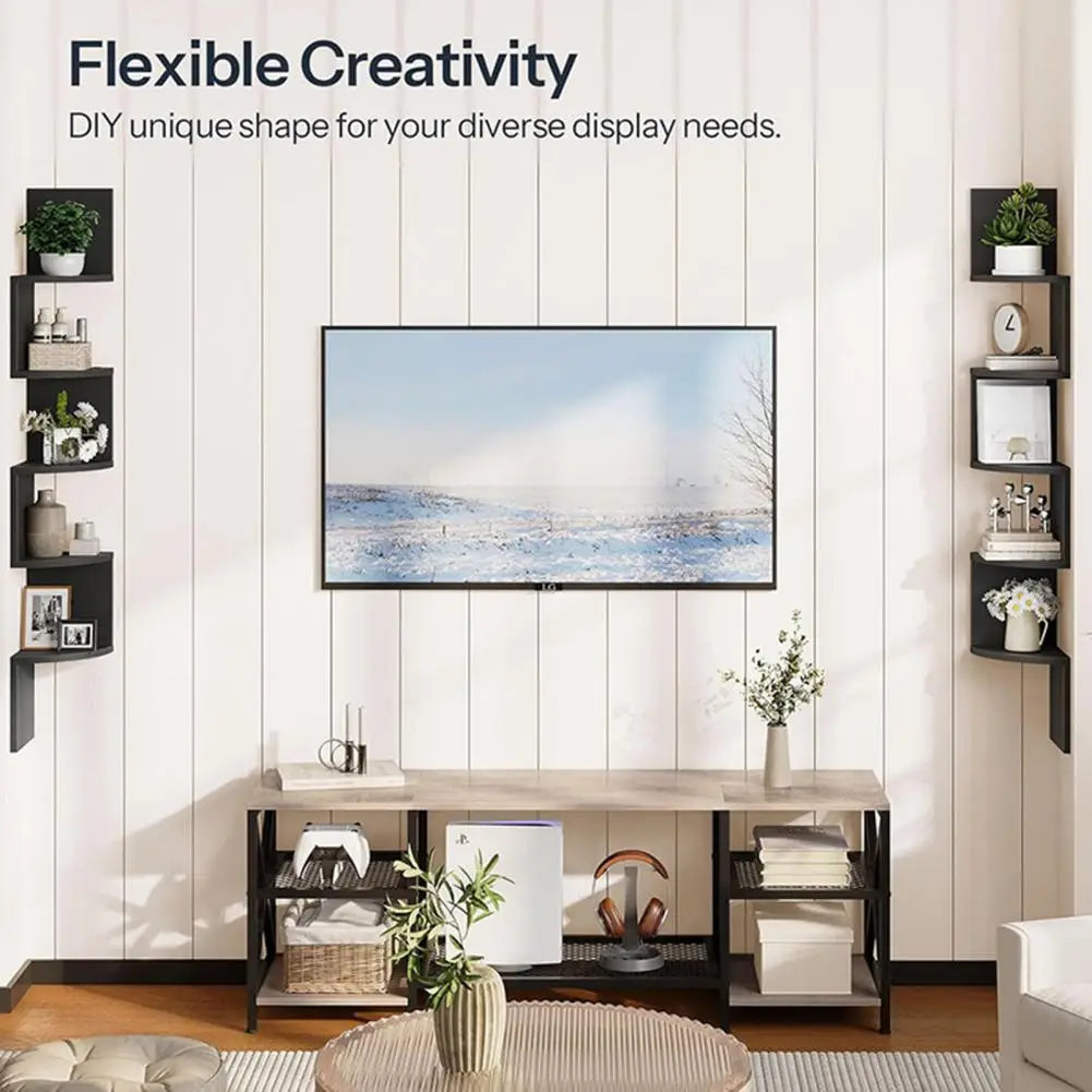 Corner Wall Shelf Wall-mounted Storage Shelf Modern Radial Wall Mount Corner Shelves for Home Office Room Decoration