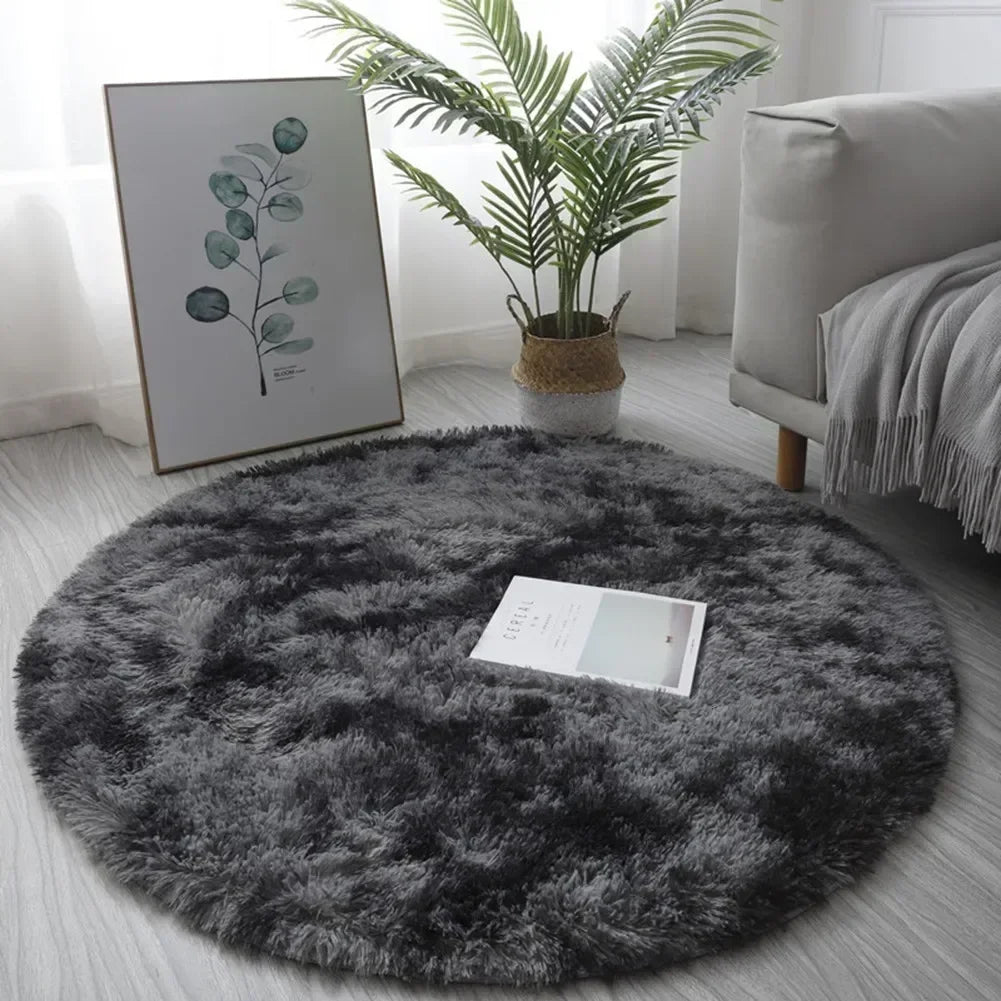 Cute Non-slip Round Soft Shaggy Rug Modern Round Rugs For Kids Bedroom Fluffie Shaggy Round Rugs For Baby Room Decoration Salon