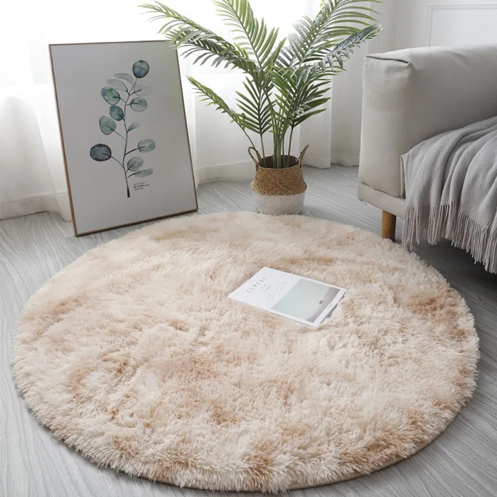 Cute Non-slip Round Soft Shaggy Rug Modern Round Rugs For Kids Bedroom Fluffie Shaggy Round Rugs For Baby Room Decoration Salon