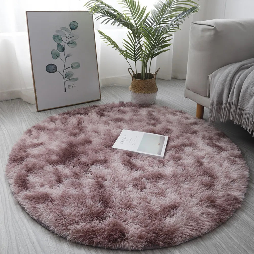 Cute Non-slip Round Soft Shaggy Rug Modern Round Rugs For Kids Bedroom Fluffie Shaggy Round Rugs For Baby Room Decoration Salon