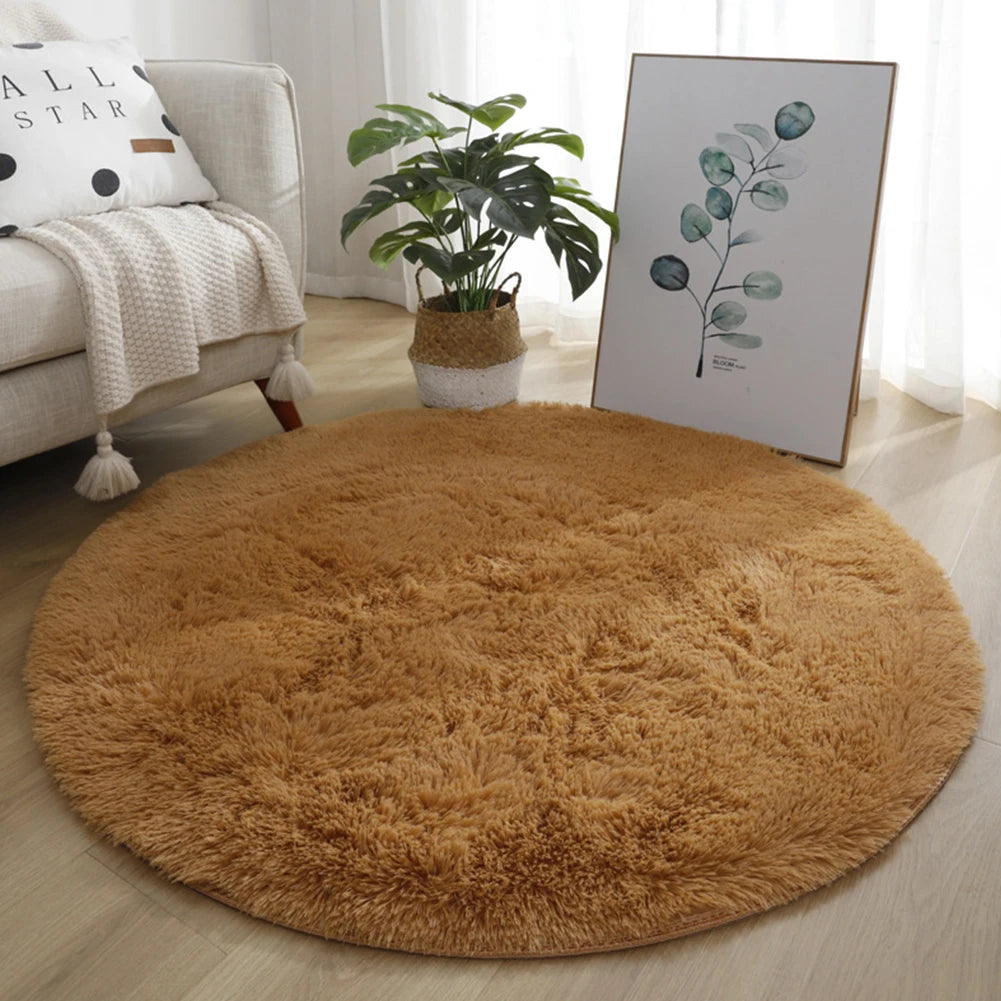 1pc home Rugs Large Shaggy Rug 40/60/80cm Super Soft Round Mat Living Room Bedroom Carpet Multi Color Select For Home Decor