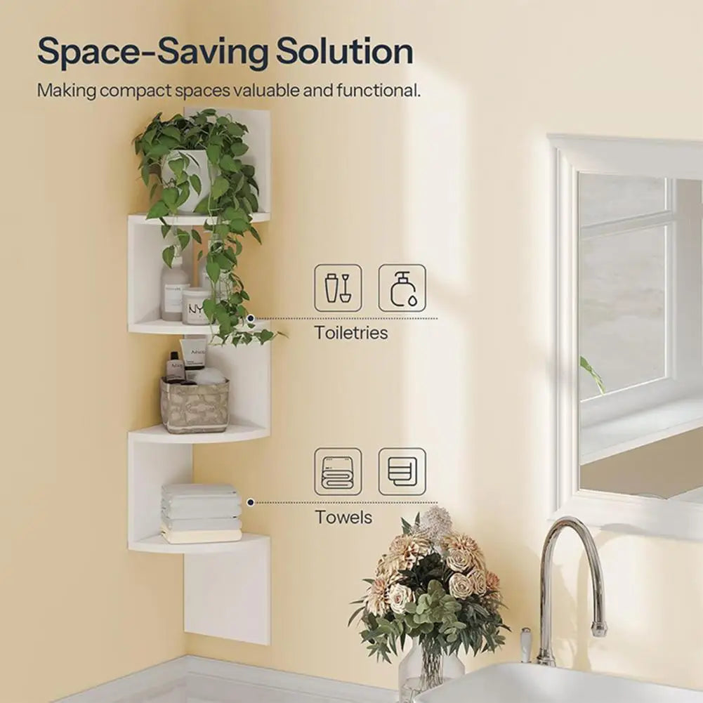 Corner Wall Shelf Wall-mounted Storage Shelf Modern Radial Wall Mount Corner Shelves for Home Office Room Decoration