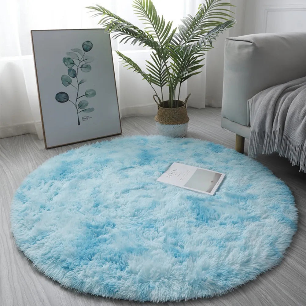 Cute Non-slip Round Soft Shaggy Rug Modern Round Rugs For Kids Bedroom Fluffie Shaggy Round Rugs For Baby Room Decoration Salon