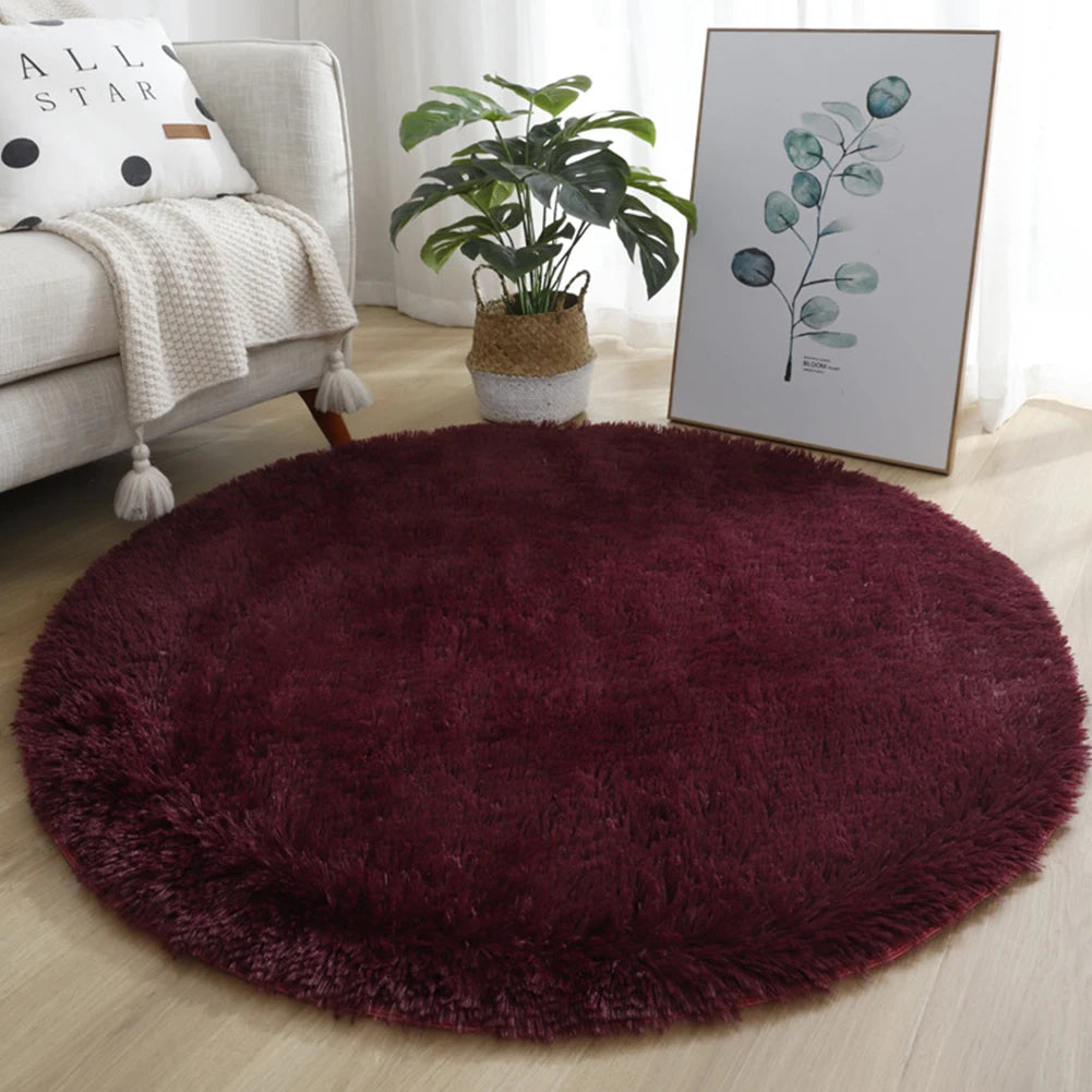 1pc home Rugs Large Shaggy Rug 40/60/80cm Super Soft Round Mat Living Room Bedroom Carpet Multi Color Select For Home Decor