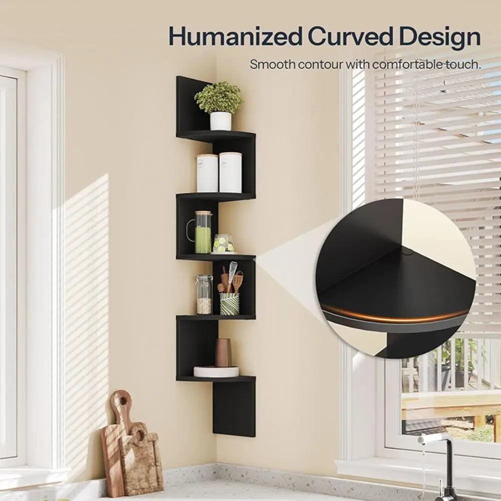 Corner Wall Shelf Wall-mounted Storage Shelf Modern Radial Wall Mount Corner Shelves for Home Office Room Decoration