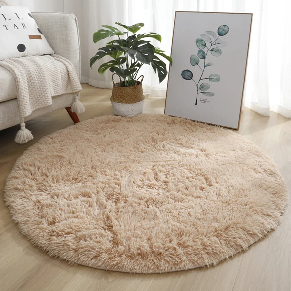 1pc home Rugs Large Shaggy Rug 40/60/80cm Super Soft Round Mat Living Room Bedroom Carpet Multi Color Select For Home Decor