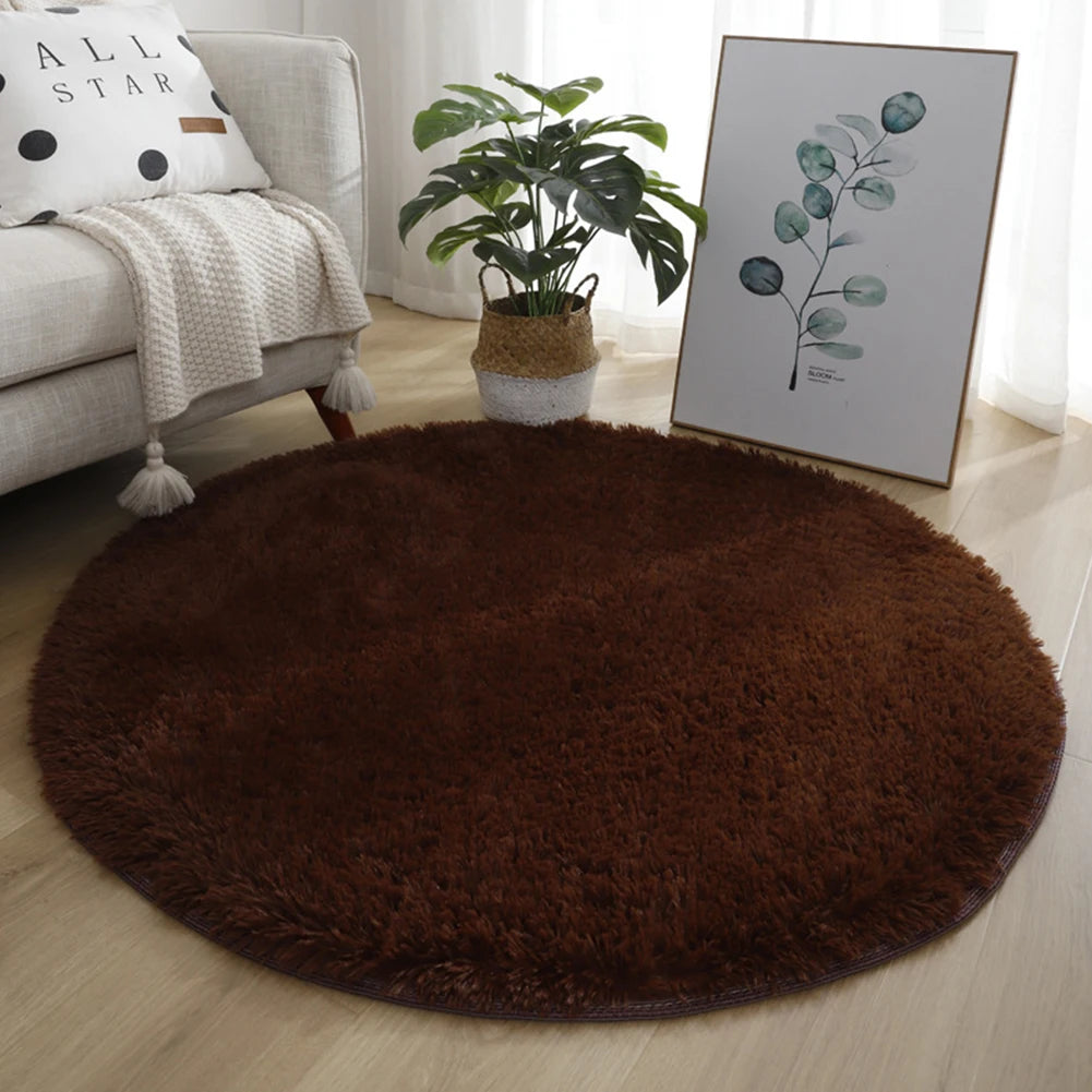 1pc home Rugs Large Shaggy Rug 40/60/80cm Super Soft Round Mat Living Room Bedroom Carpet Multi Color Select For Home Decor