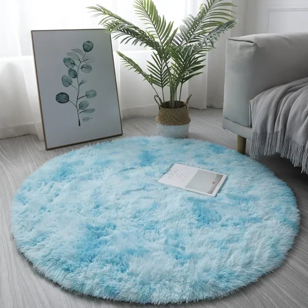 Cute Non-slip Round Soft Shaggy Rug Modern Round Rugs For Kids Bedroom Fluffie Shaggy Round Rugs For Baby Room Decoration Salon