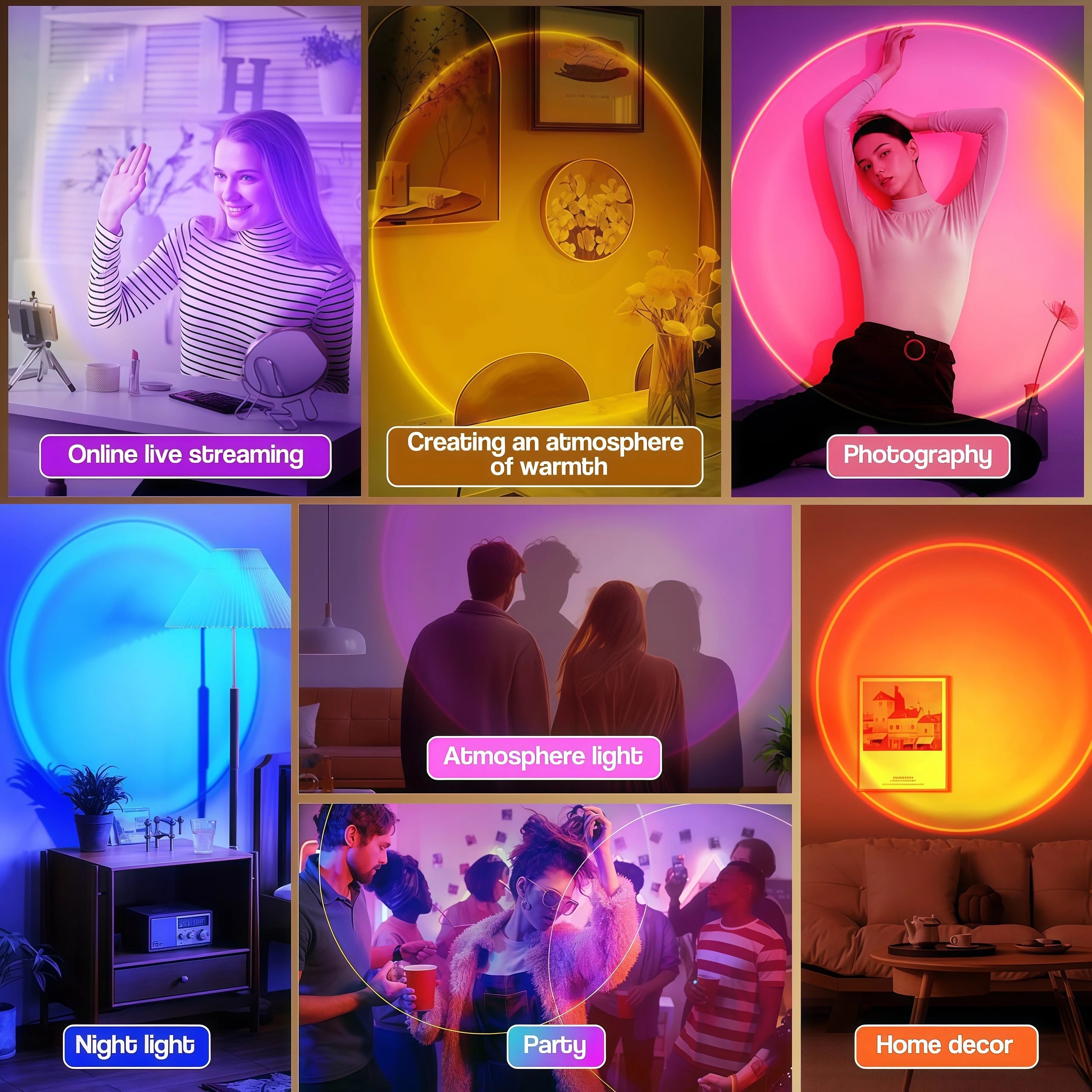 Sunset Lamp with Remote, 16 Colors Multicolor Changing LED Night Light, Photography Selfie Party, Decor Xmas Gifts for Women
