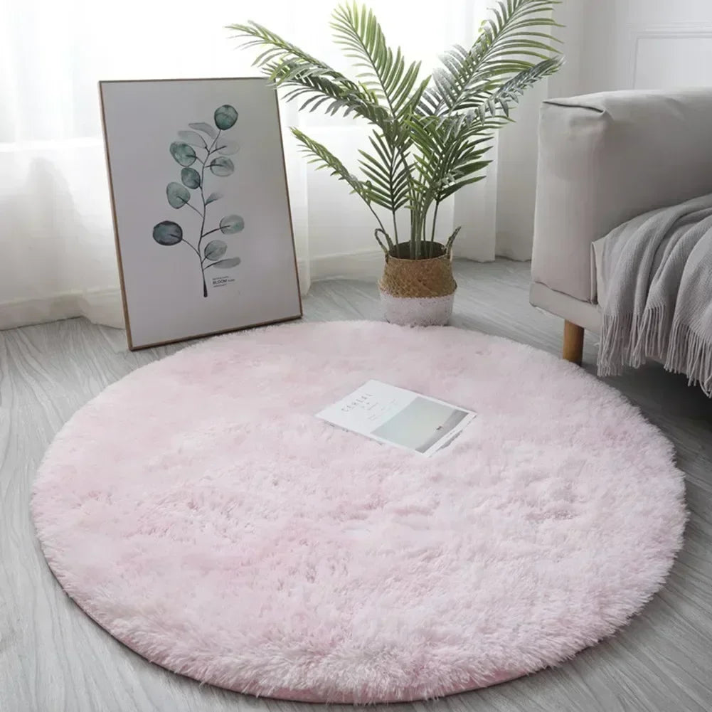 Cute Non-slip Round Soft Shaggy Rug Modern Round Rugs For Kids Bedroom Fluffie Shaggy Round Rugs For Baby Room Decoration Salon