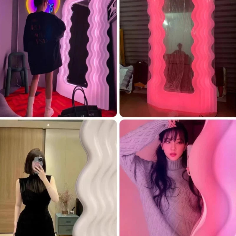 Modern luxury full length mirror Large dressing mirrors full body with light led floor mirrors room decoration home decor items