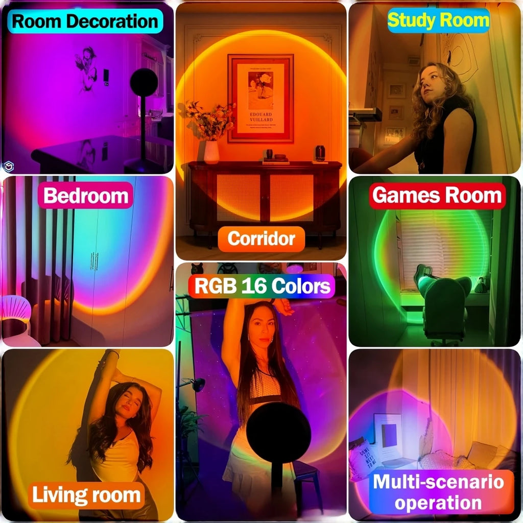 Sunset Lamp with Remote, 16 Colors Multicolor Changing LED Night Light, Photography Selfie Party, Decor Xmas Gifts for Women