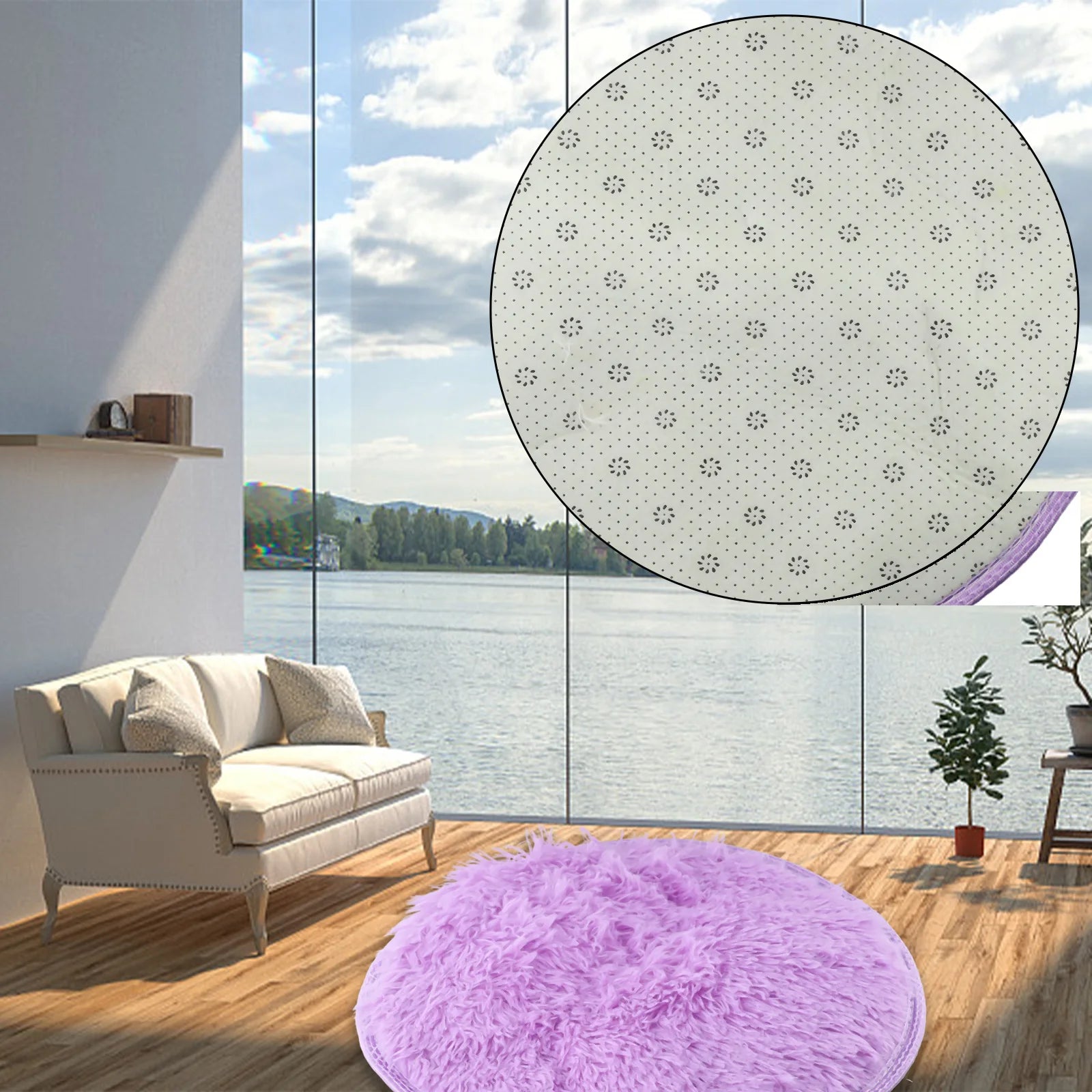 1pc home Rugs Large Shaggy Rug 40/60/80cm Super Soft Round Mat Living Room Bedroom Carpet Multi Color Select For Home Decor