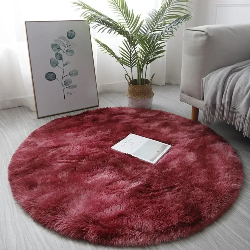 Cute Non-slip Round Soft Shaggy Rug Modern Round Rugs For Kids Bedroom Fluffie Shaggy Round Rugs For Baby Room Decoration Salon