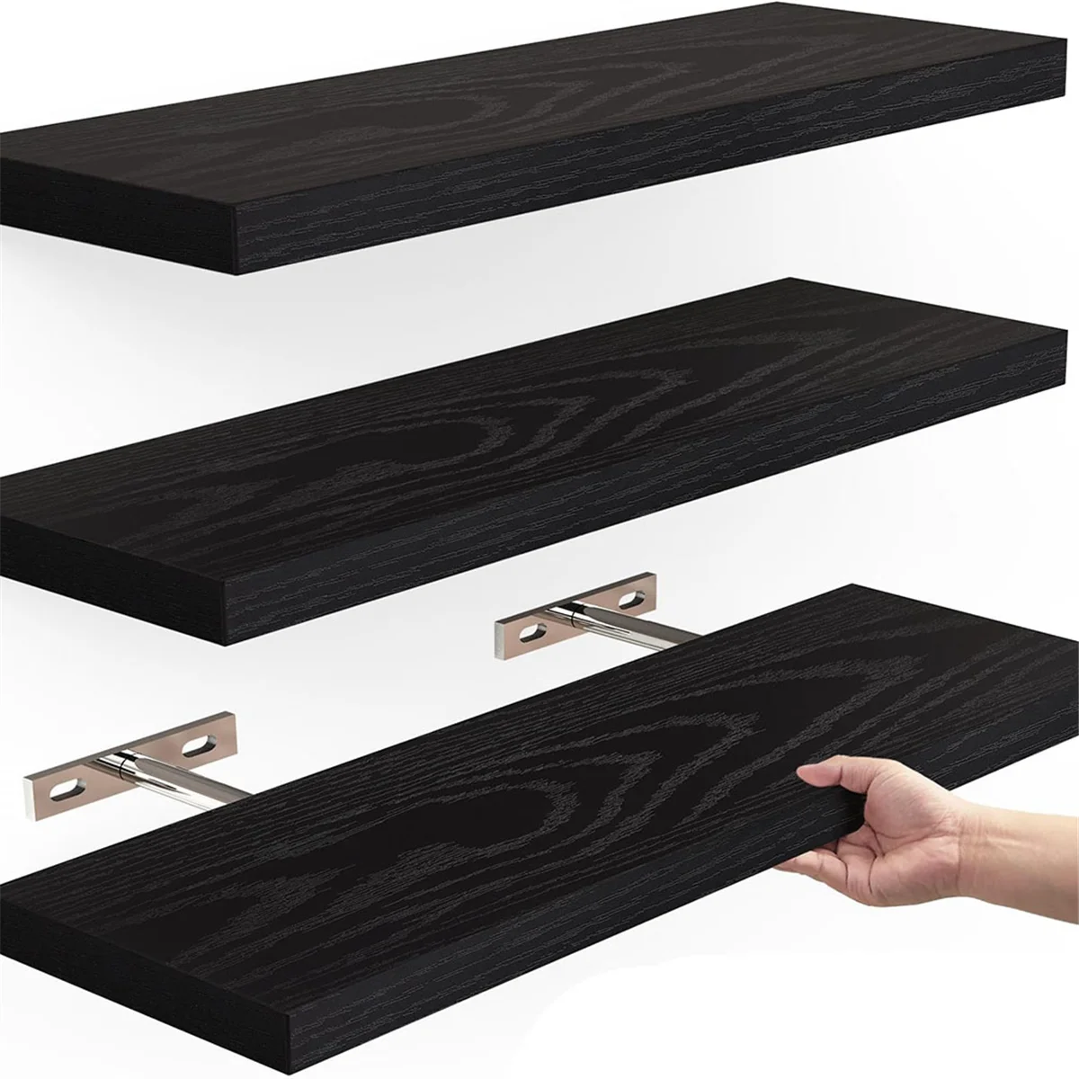 SOFT-Floating Shelves For Wall,16In Wood Wall Shelf For Room Decor/Storage/Display,For Bedroom,Bathroom,Living Room,Kitchen