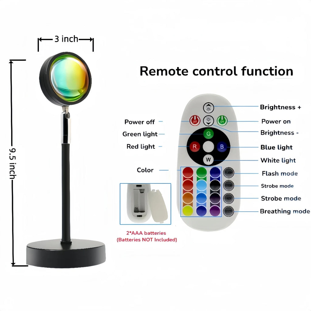 Sunset Lamp with Remote, 16 Colors Multicolor Changing LED Night Light, Photography Selfie Party, Decor Xmas Gifts for Women