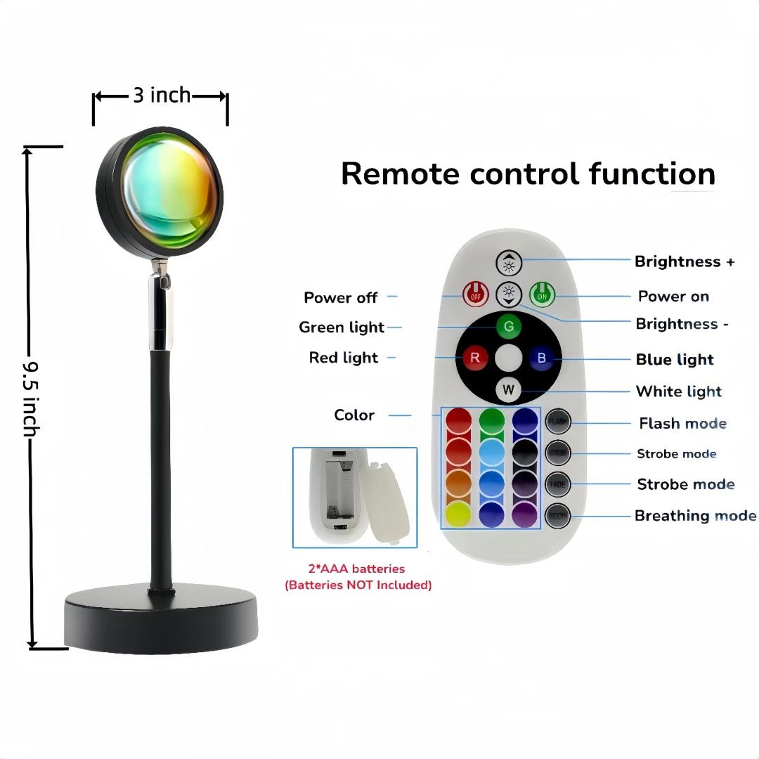Sunset Lamp with Remote, 16 Colors Multicolor Changing LED Night Light, Photography Selfie Party, Decor Xmas Gifts for Women