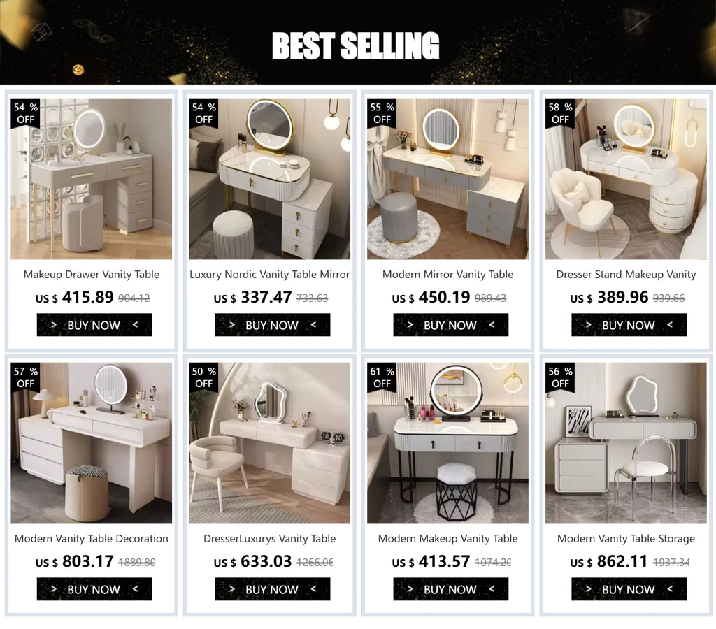 Bedroom Luxury Vanity Table Beauty Storage Fashion Girls Vanity Table Modern Multifunctional Tocador Maquillaje Furniture