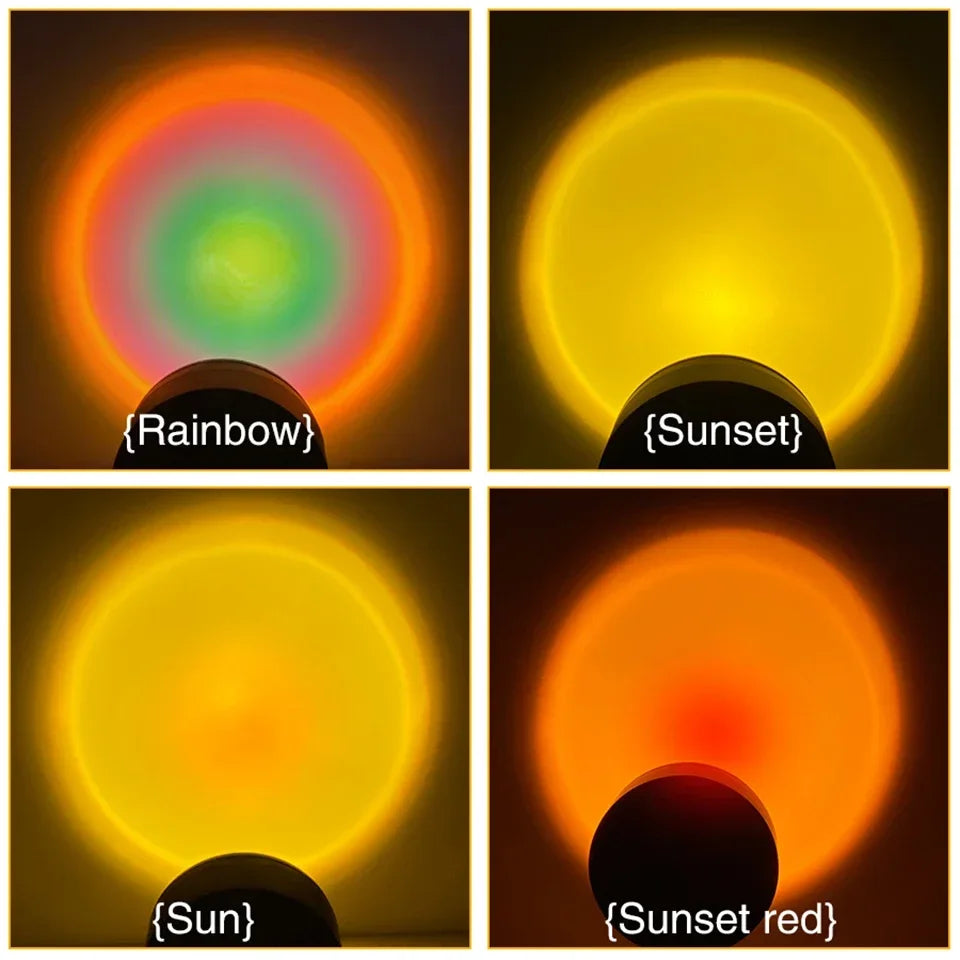 USB Sunset Lamp Sunset Projector Mood Light Living Room Bedroom Night Light Indoor Decor Bar Atmosphere Photography Background