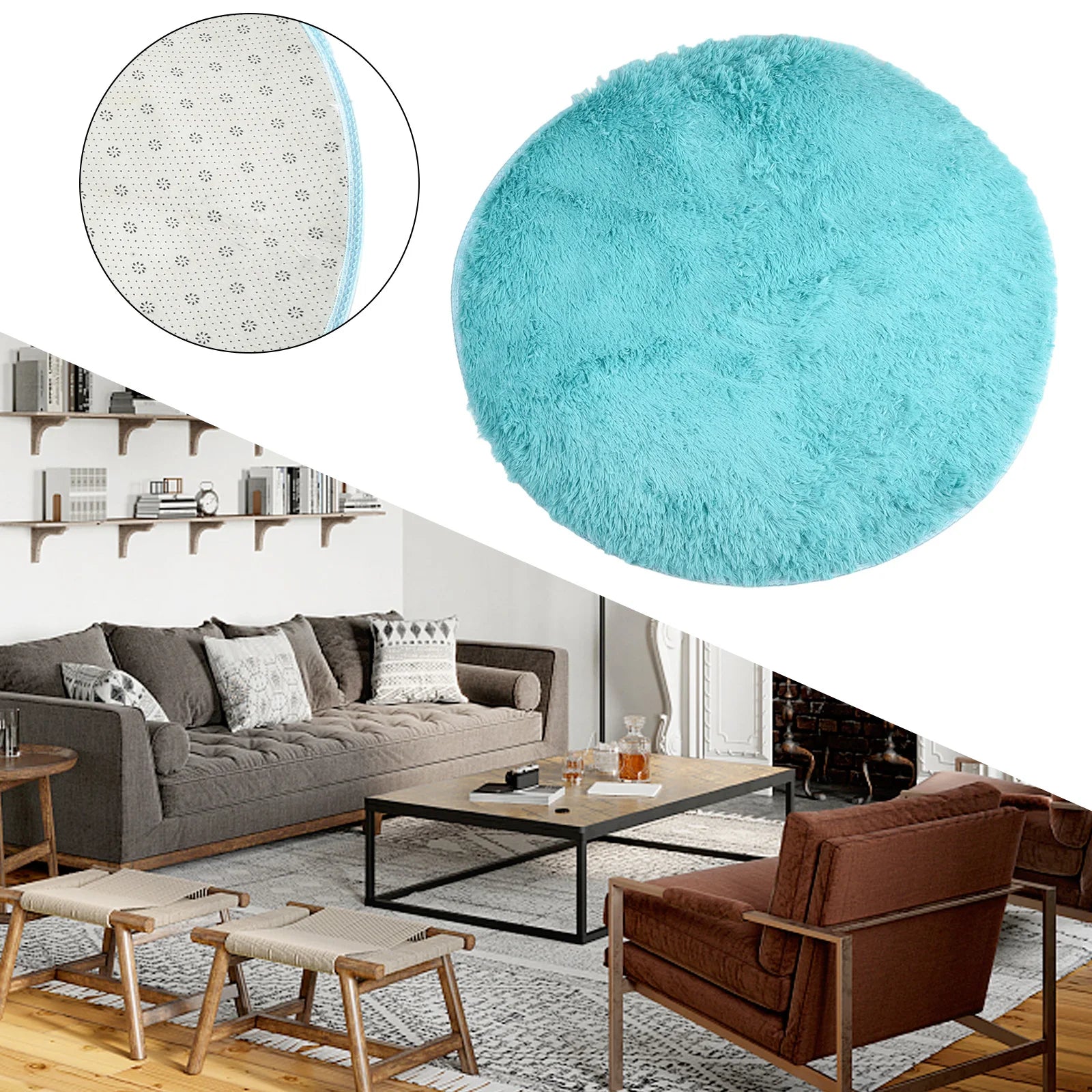 1pc home Rugs Large Shaggy Rug 40/60/80cm Super Soft Round Mat Living Room Bedroom Carpet Multi Color Select For Home Decor