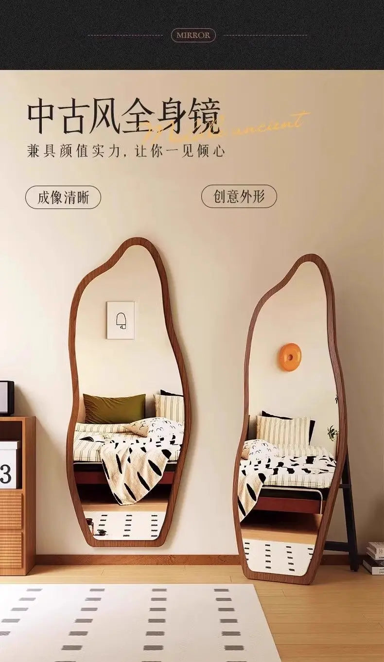 Funky Aesthetic Mirror Standing Living Room Girls Bedroom Mirror Full Length Design Espejo De Cuerpo Completo House Decoration