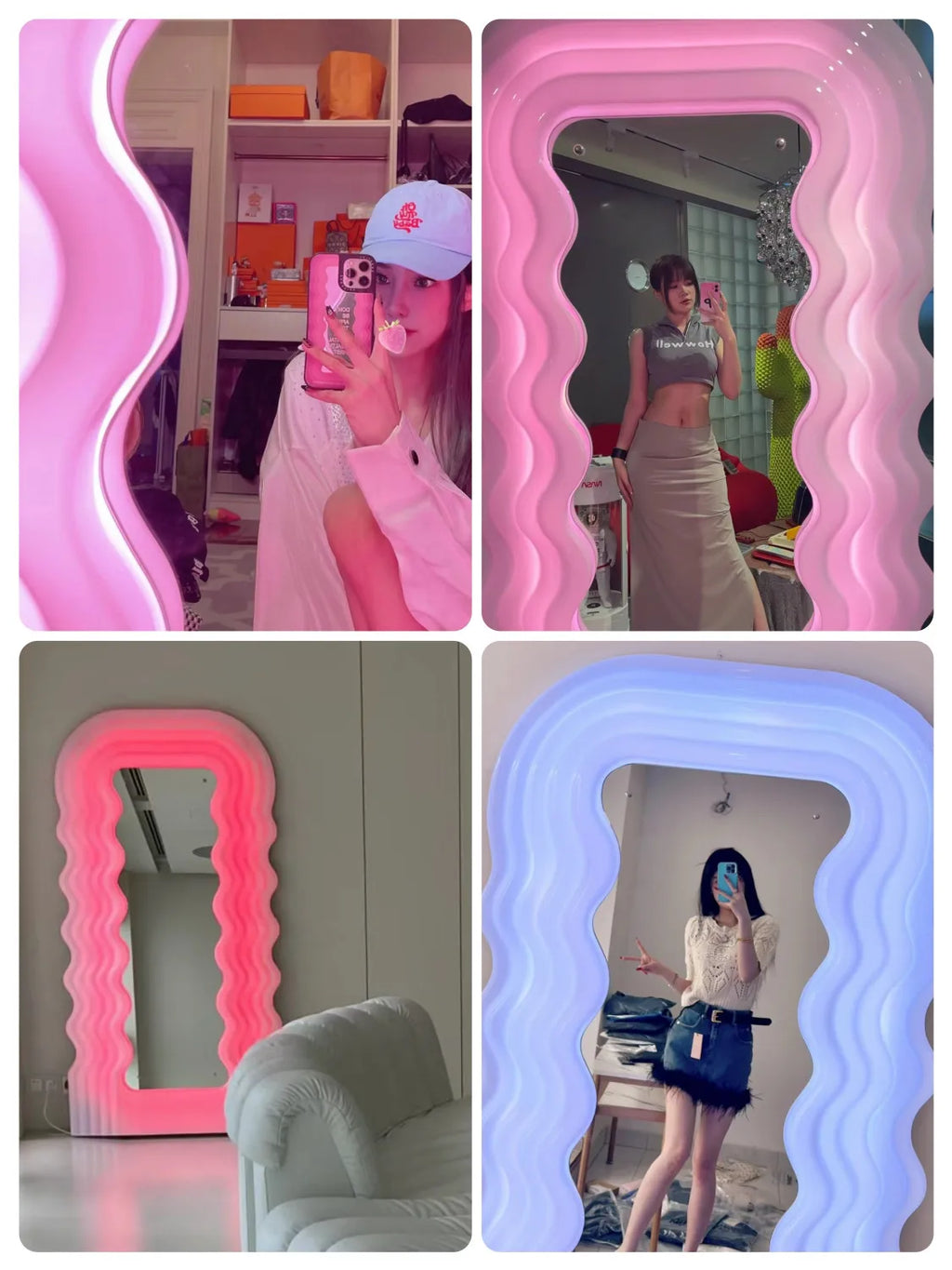 Modern luxury full length mirror Large dressing mirrors full body with light led floor mirrors room decoration home decor items