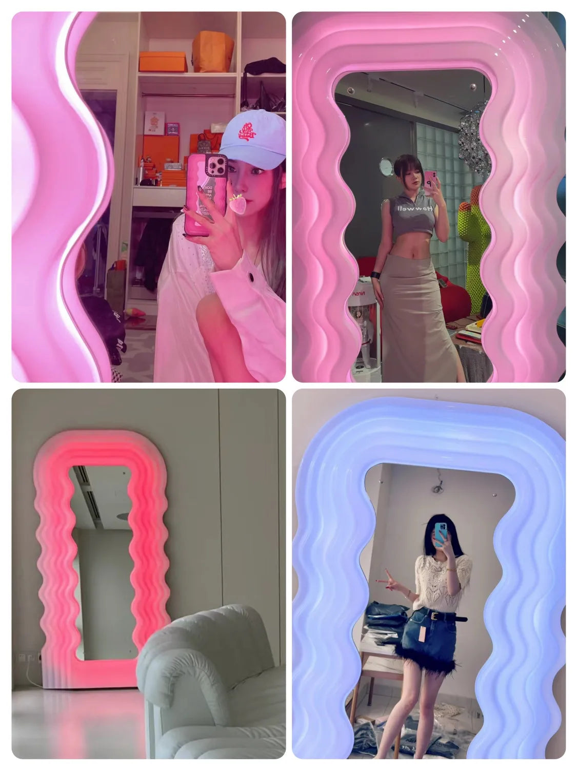 Modern luxury full length mirror Large dressing mirrors full body with light led floor mirrors room decoration home decor items