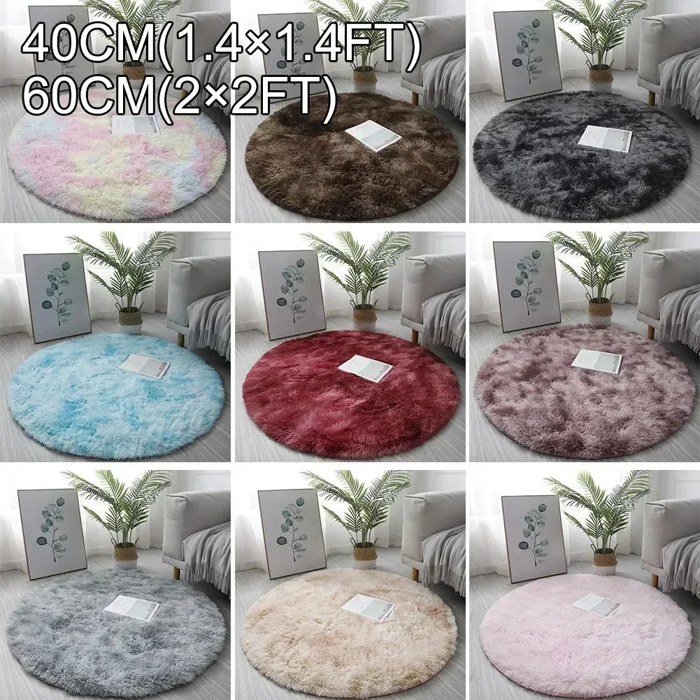 Cute Non-slip Round Soft Shaggy Rug Modern Round Rugs For Kids Bedroom Fluffie Shaggy Round Rugs For Baby Room Decoration Salon