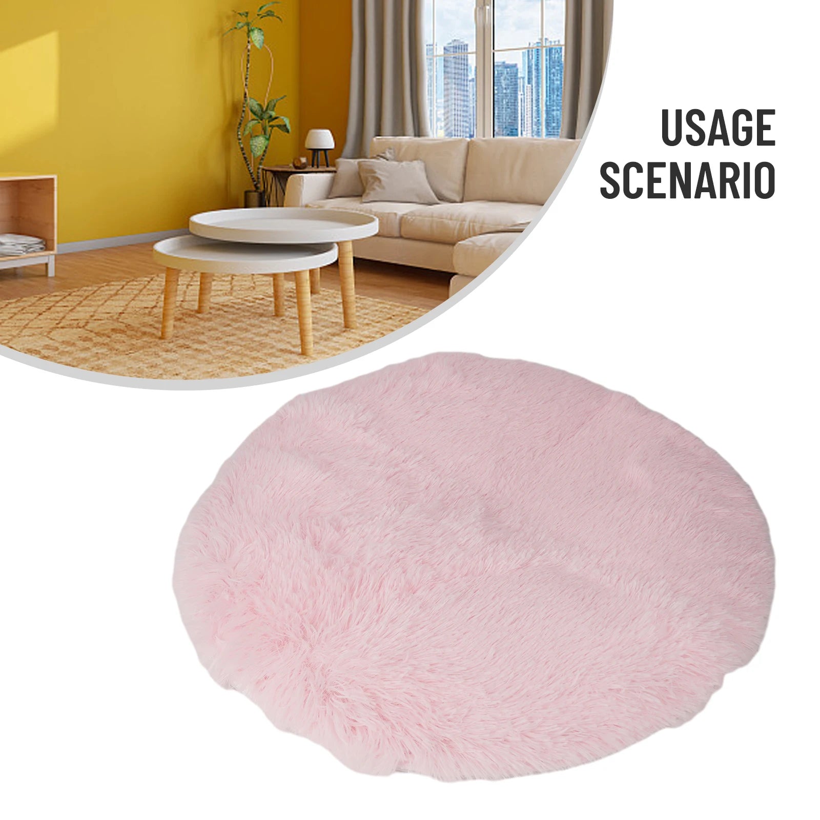 1pc home Rugs Large Shaggy Rug 40/60/80cm Super Soft Round Mat Living Room Bedroom Carpet Multi Color Select For Home Decor