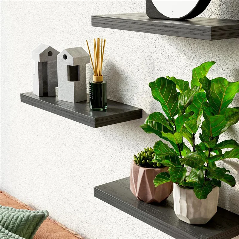 SOFT-Floating Shelves For Wall,16In Wood Wall Shelf For Room Decor/Storage/Display,For Bedroom,Bathroom,Living Room,Kitchen