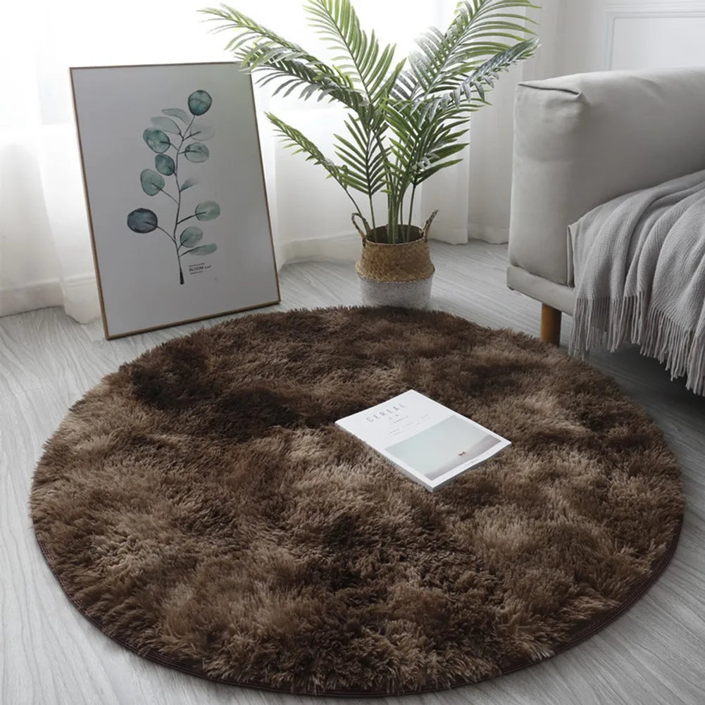 Cute Non-slip Round Soft Shaggy Rug Modern Round Rugs For Kids Bedroom Fluffie Shaggy Round Rugs For Baby Room Decoration Salon