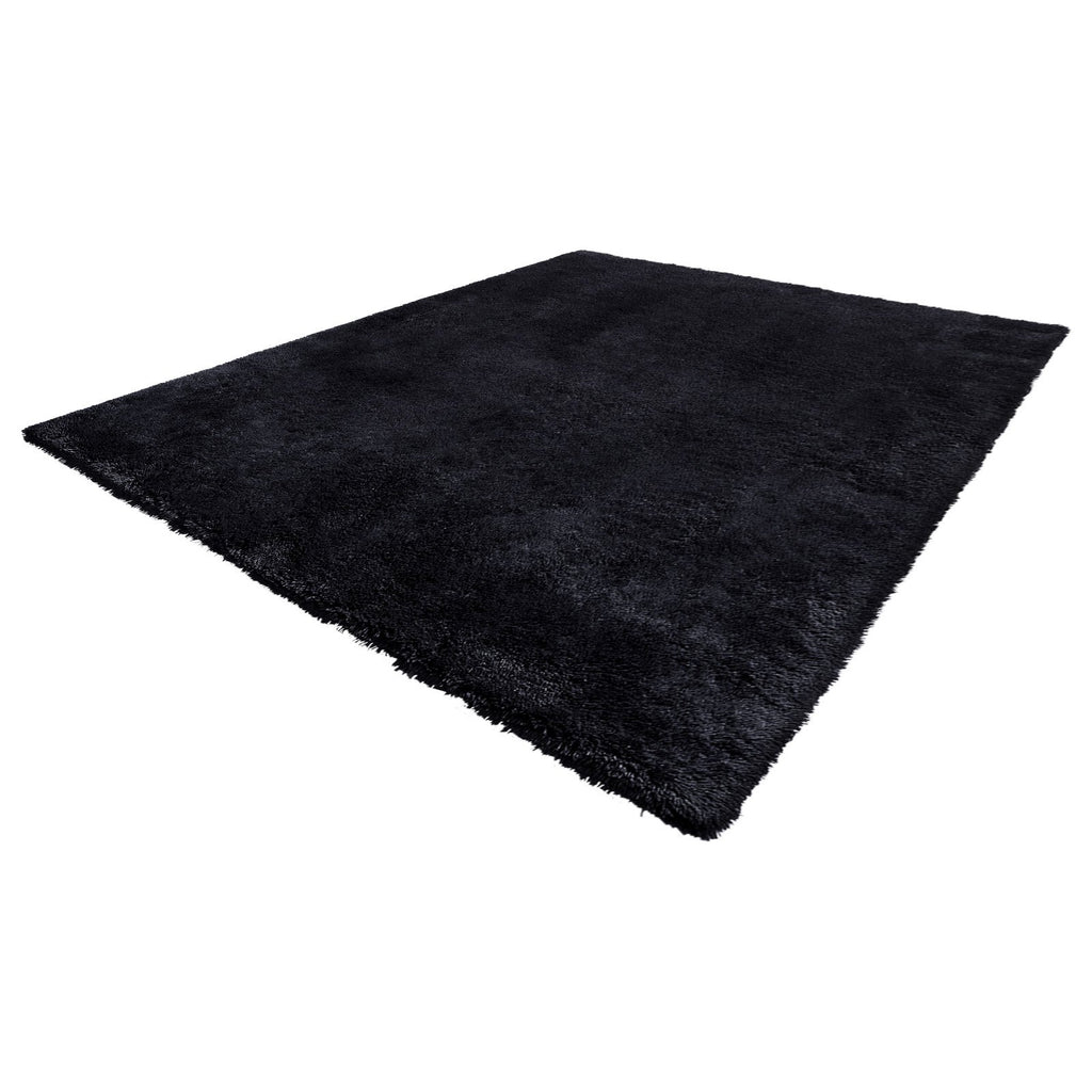 Indoor Plush Area Rugs, 8 X 10 Ft Soft Plush Carpet, Furry Shag Area Rugs For Living Room, Bedroom, Sunroom, Modern Home Decor Aesthetic, Non-Shedding, Non-Woven, Slip-Resistant, Black